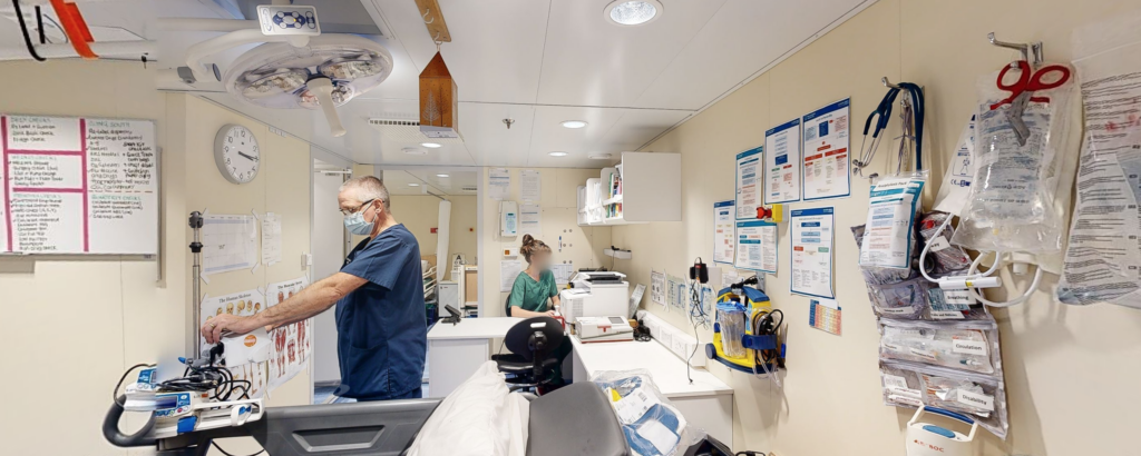 an image of the British Antarctic medical unit at work