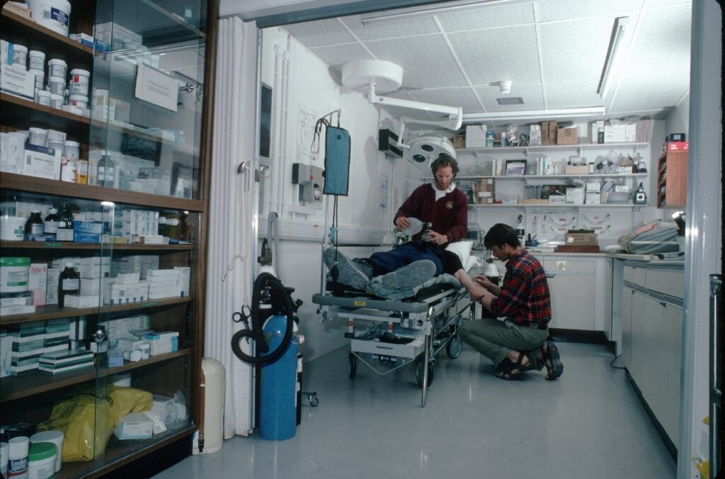 Inside a medical unit in Antarctica